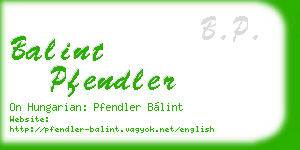 balint pfendler business card